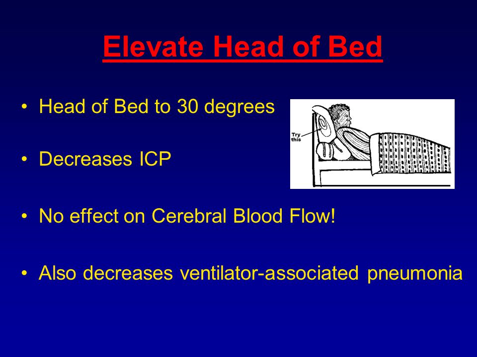 why elevate head of bed 30 degrees icp